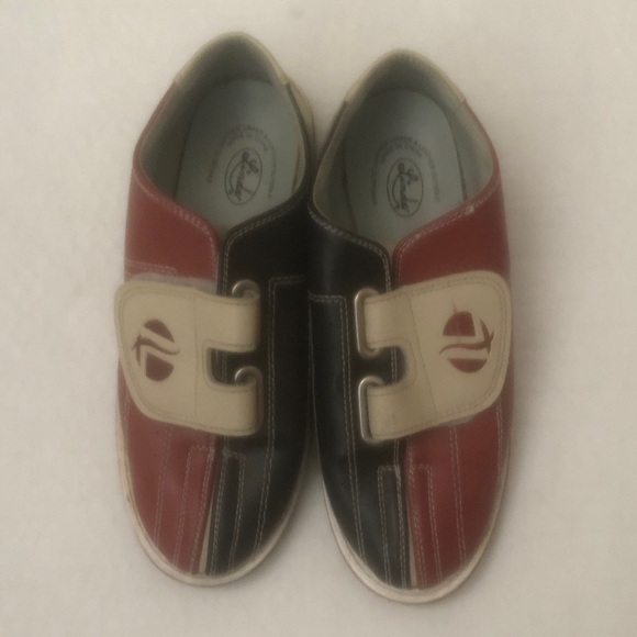 Kids Red and Black Velcro Bowling Shoes - Picture 1 of 1